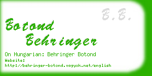 botond behringer business card